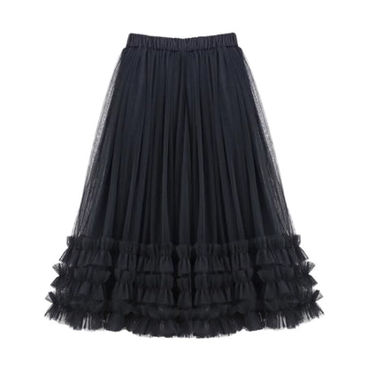Autumn Summer Baby Toddler Teenager Clothes Children Girls Fluffy Tulle Tutu Skirts Mesh Ball Gown Kids Party Dance Long Skirt