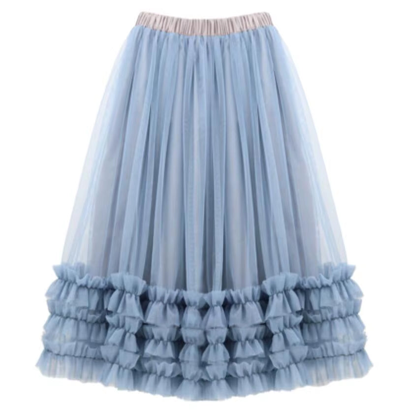 Autumn Summer Baby Toddler Teenager Clothes Children Girls Fluffy Tulle Tutu Skirts Mesh Ball Gown Kids Party Dance Long Skirt