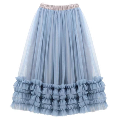 Autumn Summer Baby Toddler Teenager Clothes Children Girls Fluffy Tulle Tutu Skirts Mesh Ball Gown Kids Party Dance Long Skirt