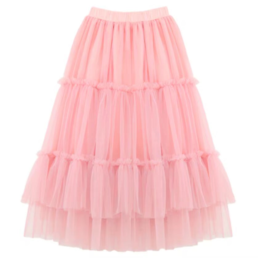 Autumn Summer Baby Toddler Teenager Clothes Children Girls Fluffy Tulle Tutu Skirts Mesh Ball Gown Kids Party Dance Long Skirt