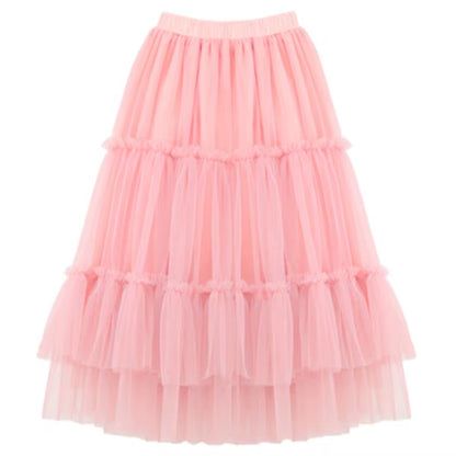 Autumn Summer Baby Toddler Teenager Clothes Children Girls Fluffy Tulle Tutu Skirts Mesh Ball Gown Kids Party Dance Long Skirt