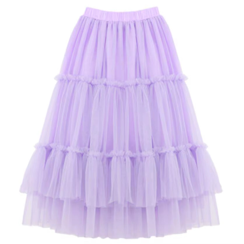 Autumn Summer Baby Toddler Teenager Clothes Children Girls Fluffy Tulle Tutu Skirts Mesh Ball Gown Kids Party Dance Long Skirt