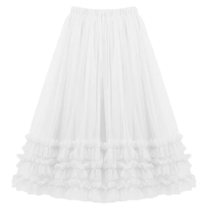 Autumn Summer Baby Toddler Teenager Clothes Children Girls Fluffy Tulle Tutu Skirts Mesh Ball Gown Kids Party Dance Long Skirt
