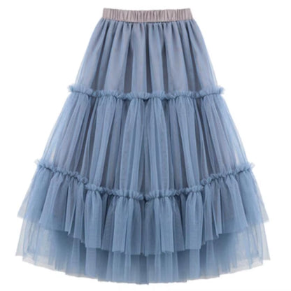 Autumn Summer Baby Toddler Teenager Clothes Children Girls Fluffy Tulle Tutu Skirts Mesh Ball Gown Kids Party Dance Long Skirt