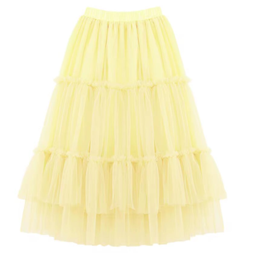 Autumn Summer Baby Toddler Teenager Clothes Children Girls Fluffy Tulle Tutu Skirts Mesh Ball Gown Kids Party Dance Long Skirt