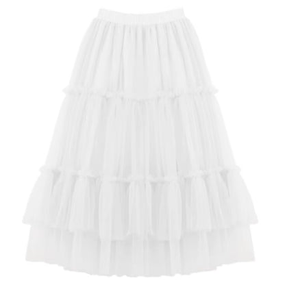 Autumn Summer Baby Toddler Teenager Clothes Children Girls Fluffy Tulle Tutu Skirts Mesh Ball Gown Kids Party Dance Long Skirt