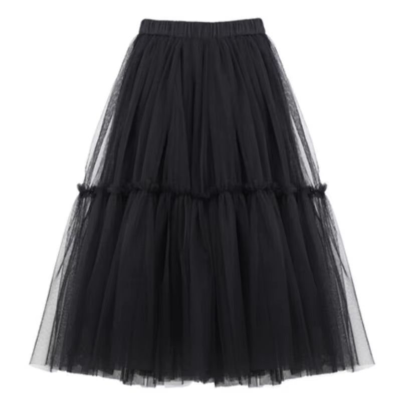 Autumn Summer Baby Toddler Teenager Clothes Children Girls Fluffy Tulle Tutu Skirts Mesh Ball Gown Kids Party Dance Long Skirt