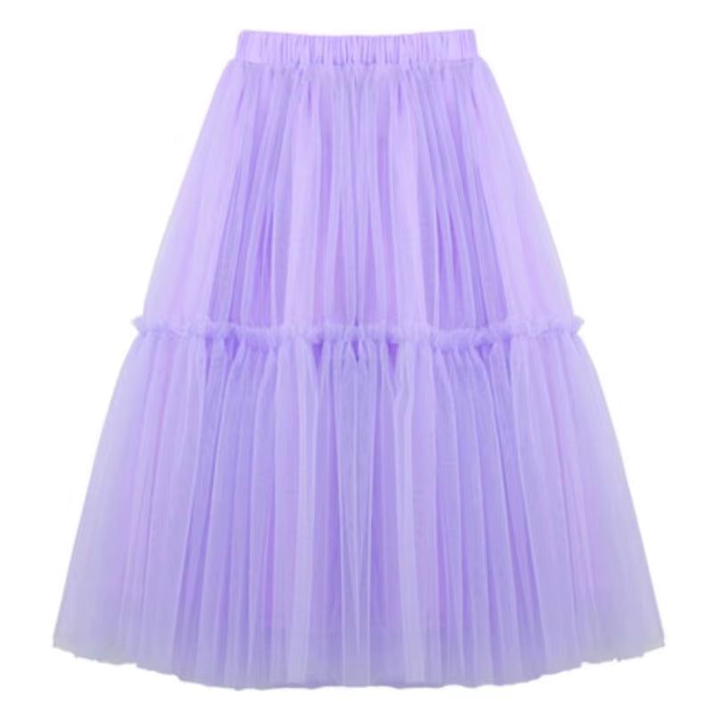 Autumn Summer Baby Toddler Teenager Clothes Children Girls Fluffy Tulle Tutu Skirts Mesh Ball Gown Kids Party Dance Long Skirt