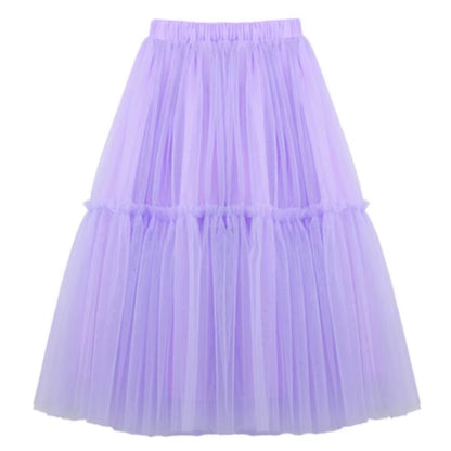 Autumn Summer Baby Toddler Teenager Clothes Children Girls Fluffy Tulle Tutu Skirts Mesh Ball Gown Kids Party Dance Long Skirt