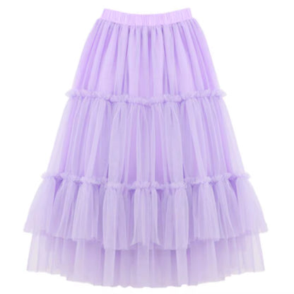 Autumn Summer Baby Toddler Teenager Clothes Children Girls Fluffy Tulle Tutu Skirts Mesh Ball Gown Kids Party Dance Long Skirt