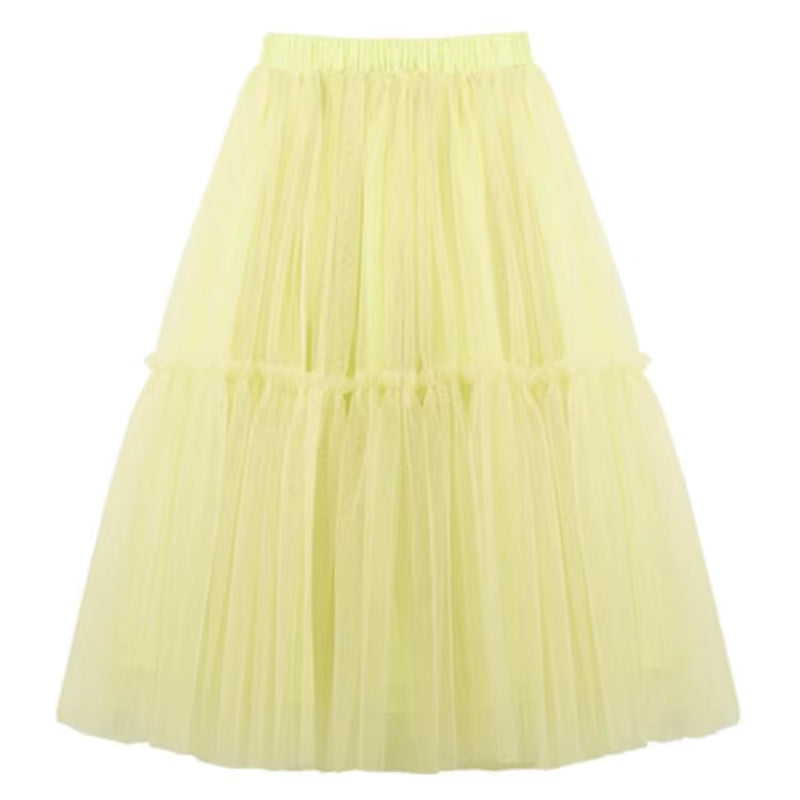 Autumn Summer Baby Toddler Teenager Clothes Children Girls Fluffy Tulle Tutu Skirts Mesh Ball Gown Kids Party Dance Long Skirt